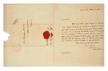 JOHN TYLER. Two Autograph Letters Signed, as Senator, to Colonel Christopher Tomkins. The first, promising to re...